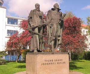 Monument to Tycho Brahe and Kepler in Prague, Czech Republic